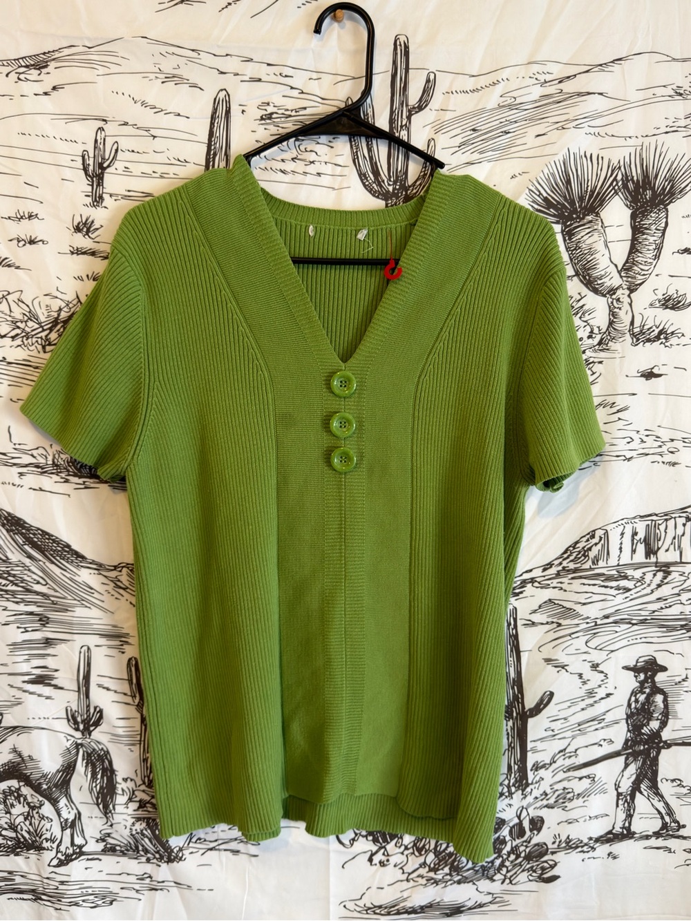 Vintage Fairycore V-Neck Short Sleeve Knit Top